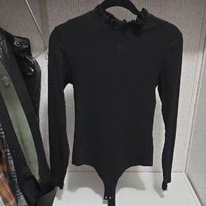 Elegant Black Long Sleeve Bodysuit